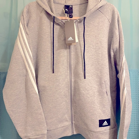 Adidas Gray Zip-Up Hoodie - Picture 2 of 4